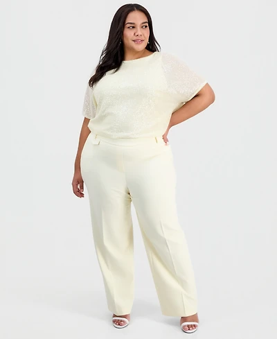 Anne Klein Plus Pull-On Flap-Pocket Pants