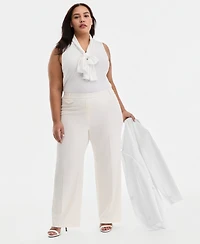 Anne Klein Plus Pull-On Flap-Pocket Pants