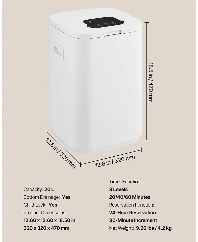 Ecooso Towel Warmers for Bathroom, Towel Warmer Bucket with Child Lock & High-Temp Indicator