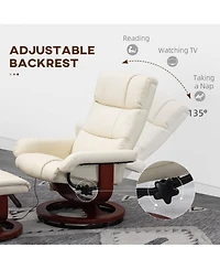 Homcom Pu Leather Massage Recliner with Ottoman and Remote,