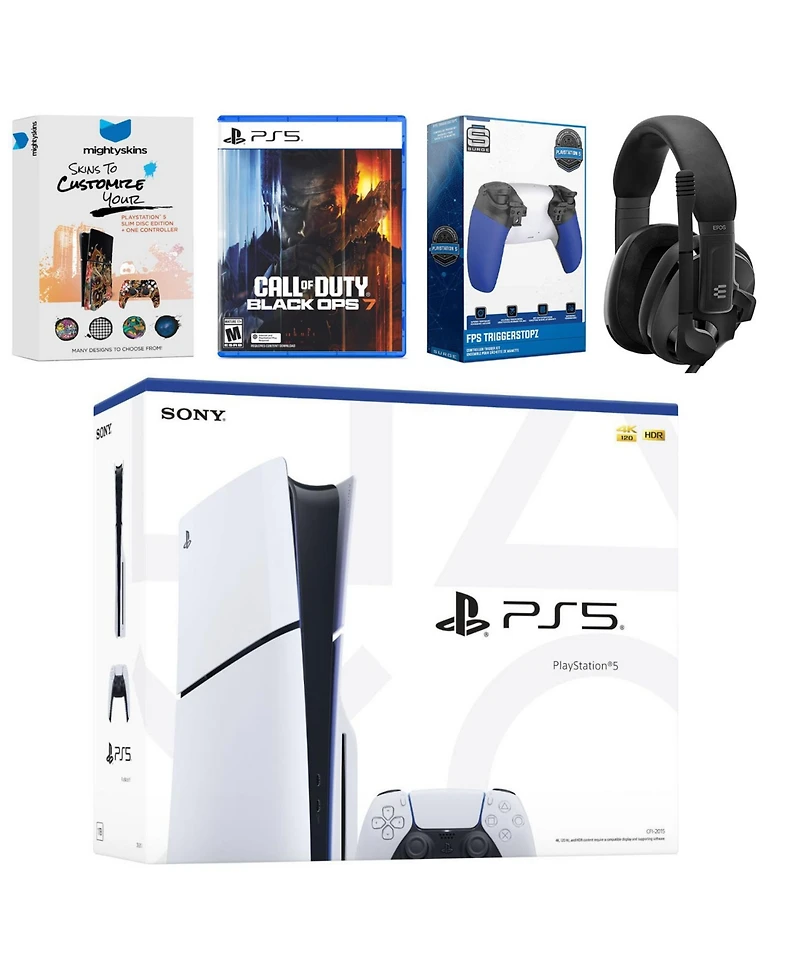 Sony PlayStation 5 Slim Disc Bundle with Call of Duty Black Ops 7, Epos Headset