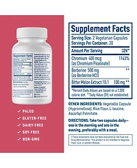 NativePath Native Berberine HCl 3-in-1 Complex with Chromium & Bitter Melon Extract - 500mg Premium Metabolic Support - 60 Capsules