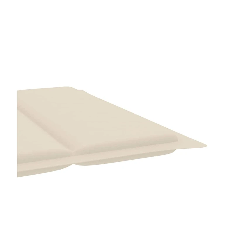 vidaXL Sun Lounger Cream Cushion, Natural Wood
