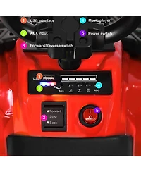 Costway 6V Battery Powered Kids Ride On Atv 4-Wheeler Quad w/ MP3 & Led Headlight