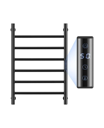 Ecooso 6-Bar Wall Mounted Heated Bathroom Rack Towel Warmer Rack
