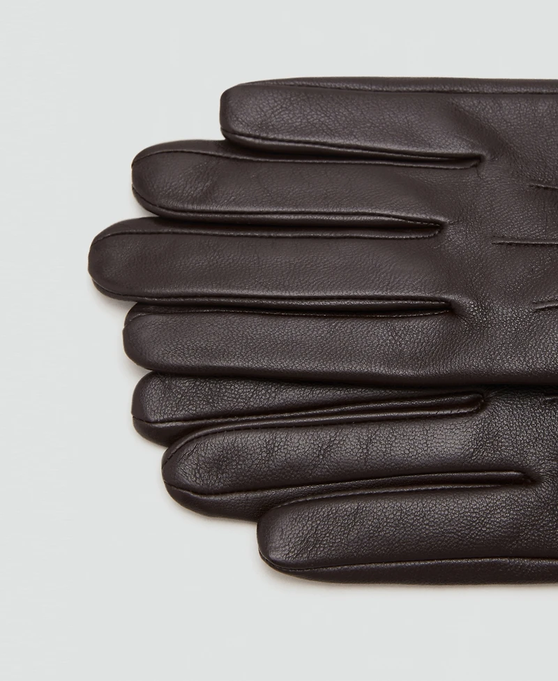 Mango Women's Combined Leather Gloves