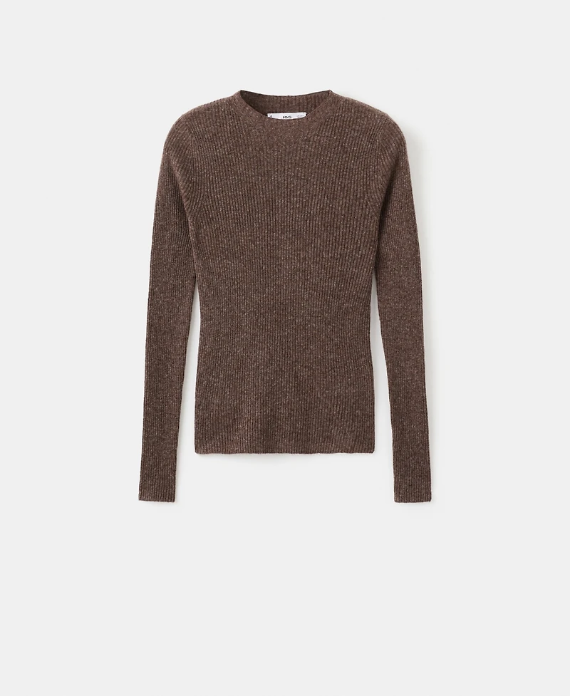 Mango Women's Perkins Neck Ribbed Sweater