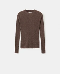 Mango Women's Perkins Neck Ribbed Sweater