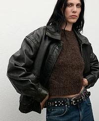 Mango Women's Boucle Short-Sleeved Sweater