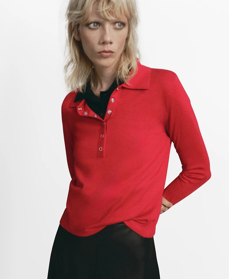 Mango Women's Long-Sleeved Polo-Neck Sweater