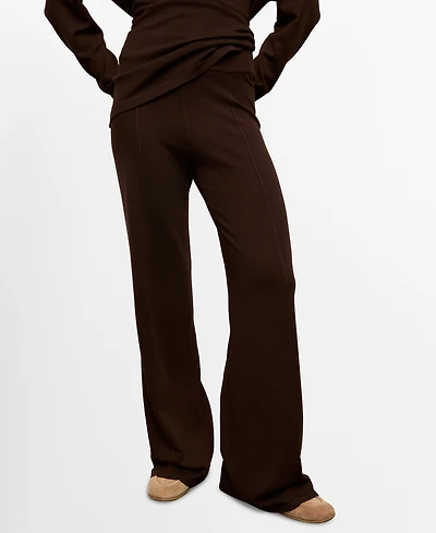 Mango Women's Stitching Detail Knitted Trousers