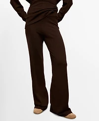 Mango Women's Stitching Detail Knitted Trousers