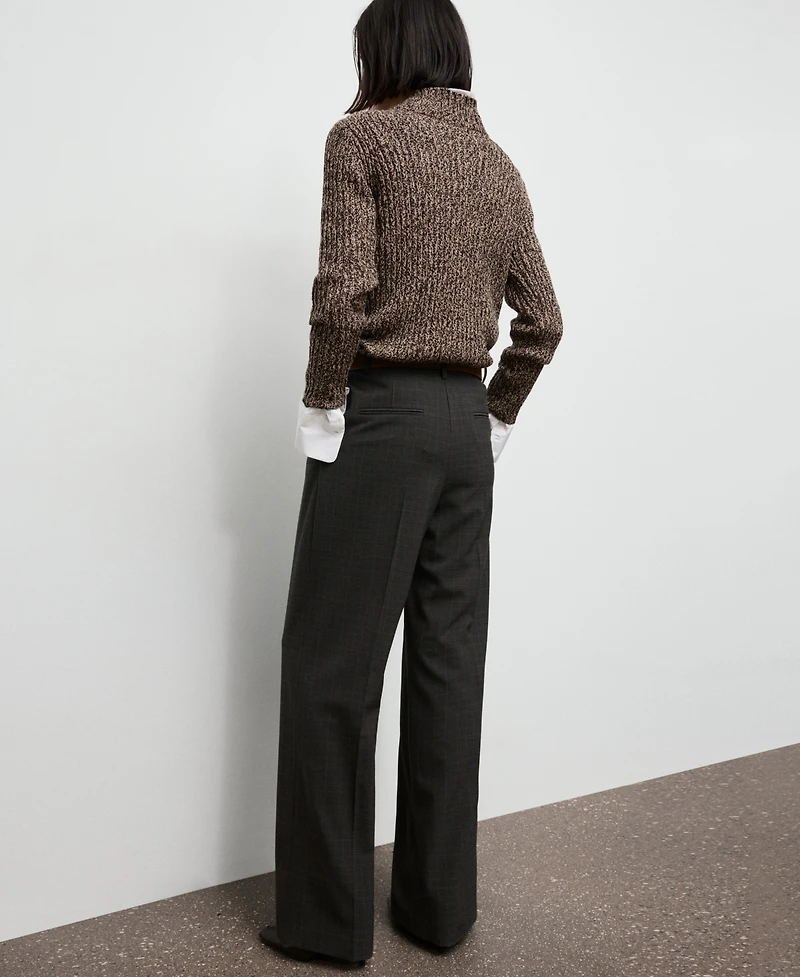 Mango Women's Check Pleated Pants