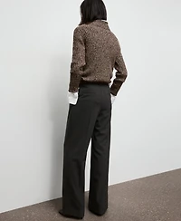 Mango Women's Check Pleated Pants