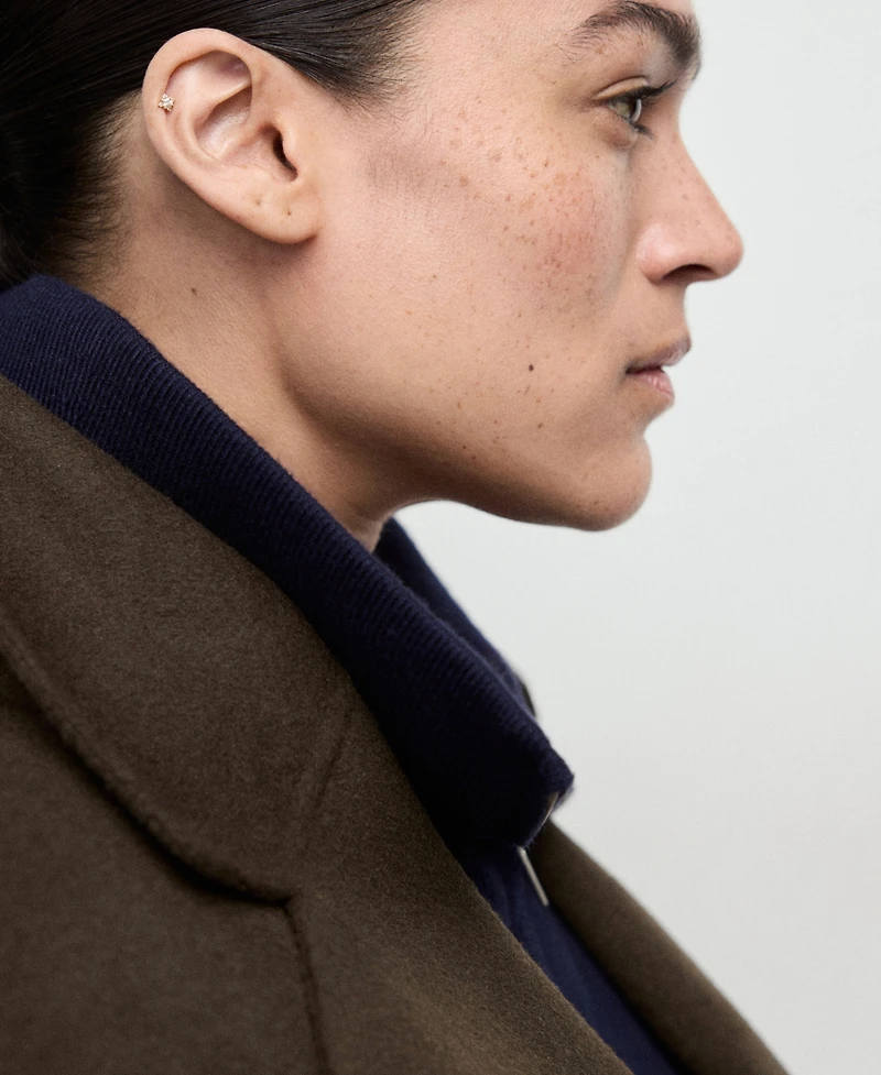 Mango Women's Belt Handmade Wool Coat