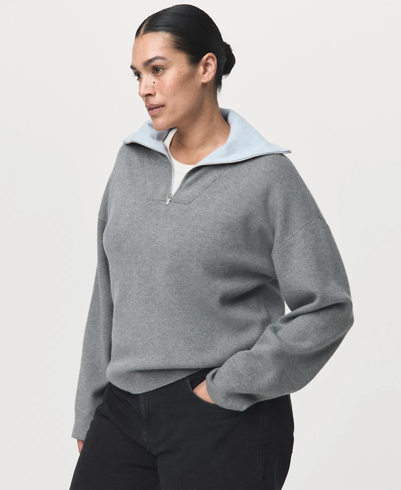 Mango Women's Turtleneck Zip Sweater