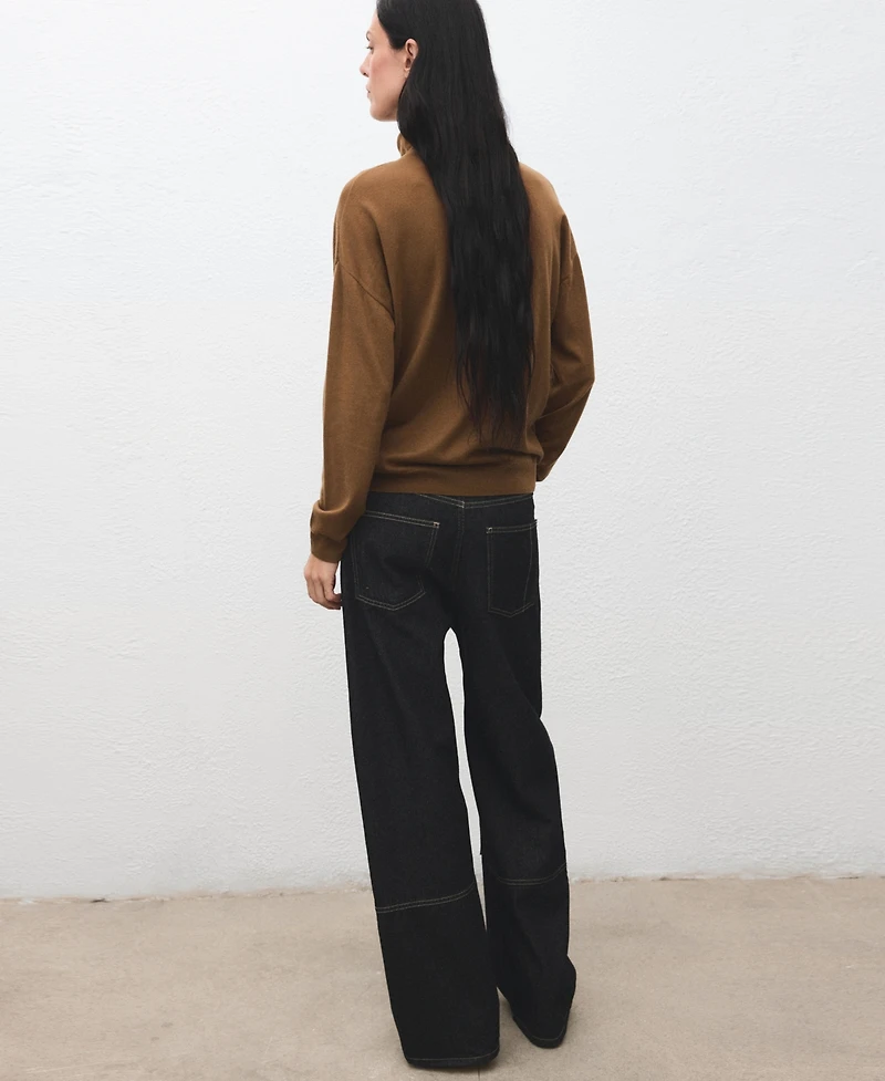 Mango Women's Cable-Knit Turtleneck Sweater