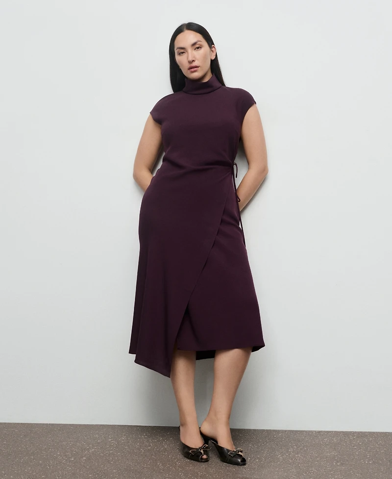Mango Women's Turtleneck Wrap Dress