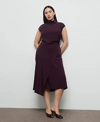Mango Women's Turtleneck Wrap Dress