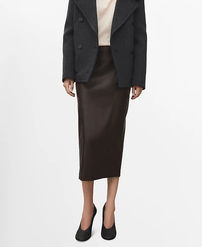 Mango Women's Faux-Leather Pencil Skirt