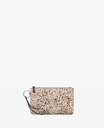 Mango Women's Leather And Fur Clutch