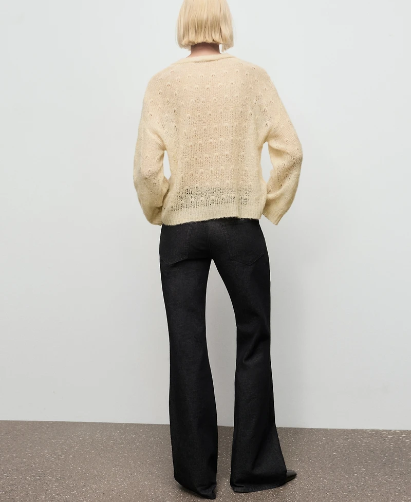 Mango Women's Lace Pattern Knit Sweater