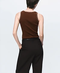 Mango Women's Knitted Studs Top