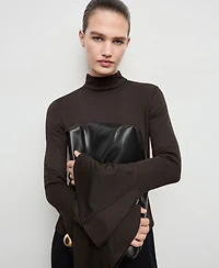 Mango Women's Flared Sleeves Fitted Top