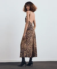 Mango Women's Leopard-Print Open-Back Dress