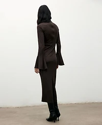 Mango Women's Bell Sleeves Fitted Dress