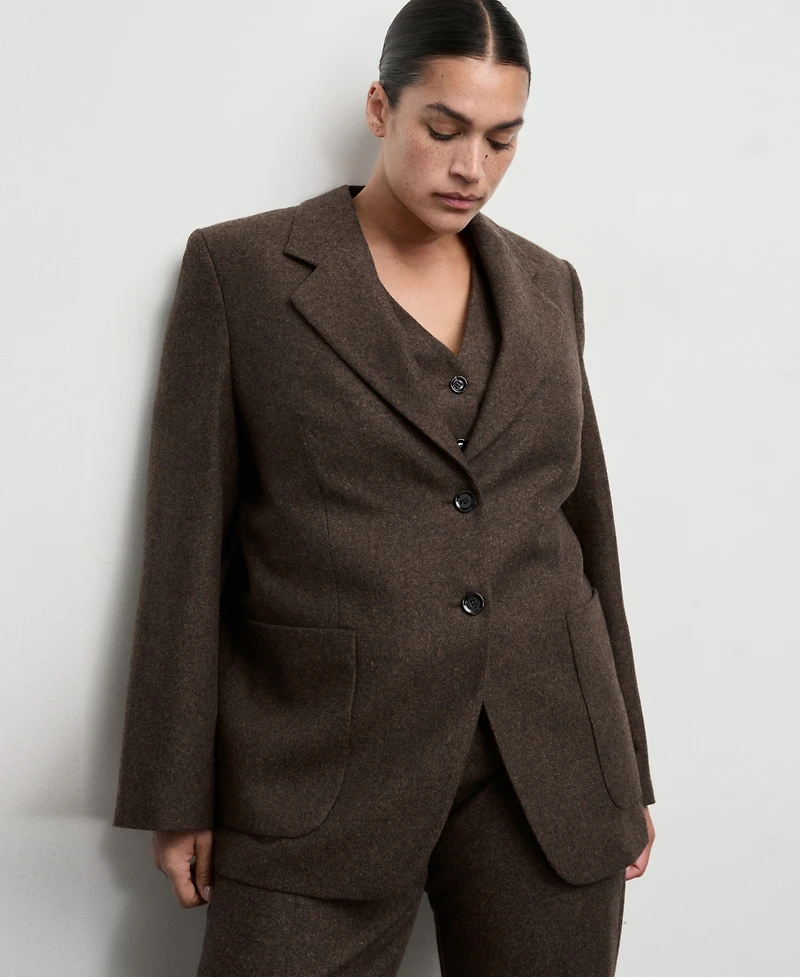 Mango Women's Speckled Wool Suit Jacket