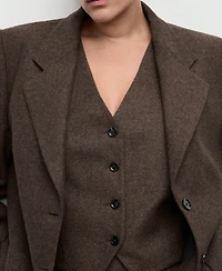 Mango Women's Speckled Wool Waistcoat