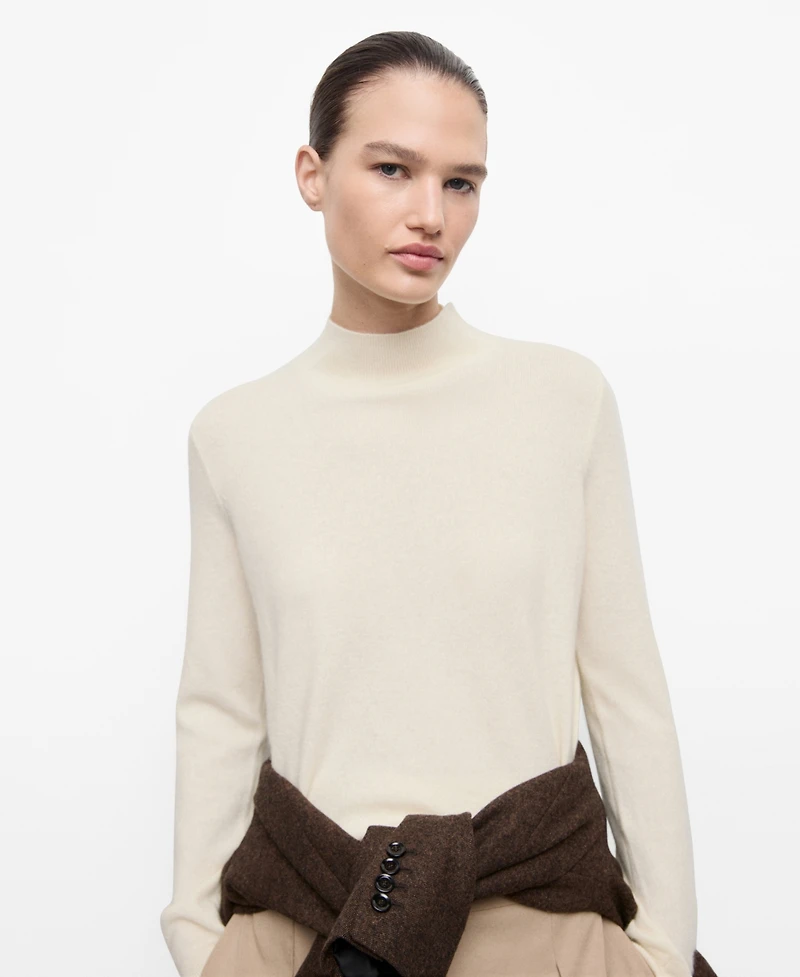 Mango Women's 100% Cashmere Perkins Neck Sweater