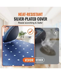 Ecooso Ironing Board with Storage Tray, 55"x15" Surface, 4-Layer Heat-Resistant Cover, 10 Height Adjustments for Home Use