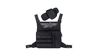 Batfox Tactical Chest Pack with Holster: Lightweight Water-Resistant Running Bag for Outdoor Sports & Hiking Edc - Men & Women (Shadow Black)