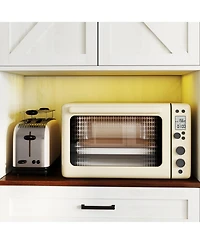 Streamdale Furniture 71" Farmhouse Kitchen Pantry Sideboard w/ Hutch & Charging Station