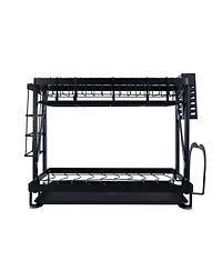 Household Essentials Metal 2-Tier Countertop Caddy, Black