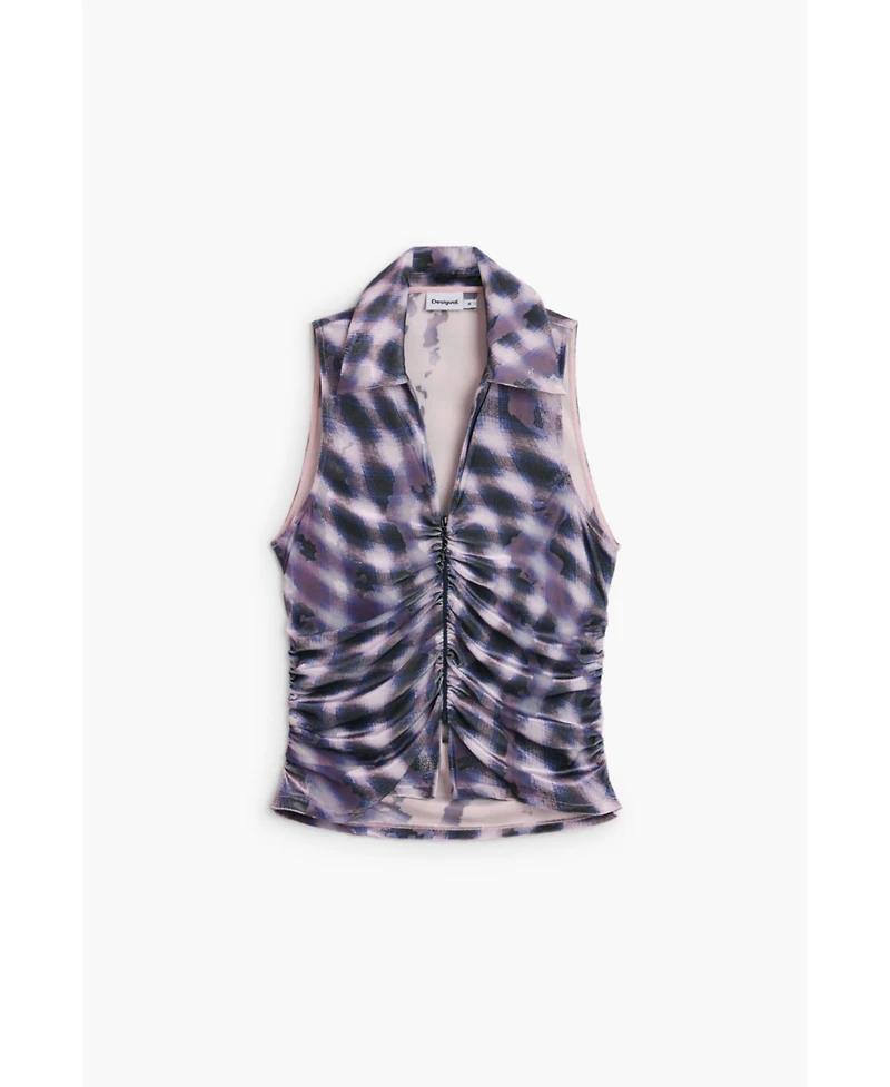 Desigual Women's Ruched zipper T-shirt