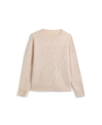 Bellemere New York Women Brushed Silk Cashmere Crew-Neck Sweater