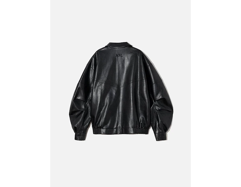 Aelfric Eden Women's Zip Up Ruched Leather Jacket