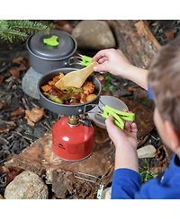 Aofar Camping Cookware Mess Kit for Backpacking Gear – Camping Cooking Set - Camping Pots and Pans Set 1 Liter Pot