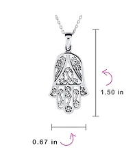 Bling Jewelry Set of 2 Yoga Delicate Filigree Swirl Amulet Talisman Fatima Hand Of God Hamsa Pendant Necklace Sterling Silver