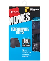 Boys Hanes, 5+1 Bonus Pack, Underwear Boxer Briefs, Moves Ultimate Performance Stretch, Solids/Camo Prints