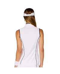 G Lifestyle Clothing Women's Sleeveless Piping Mock Neck Top