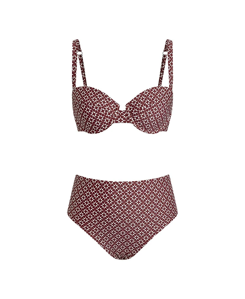 Cupshe Women's Underwire Sweetheart High Waisted Bikini Set