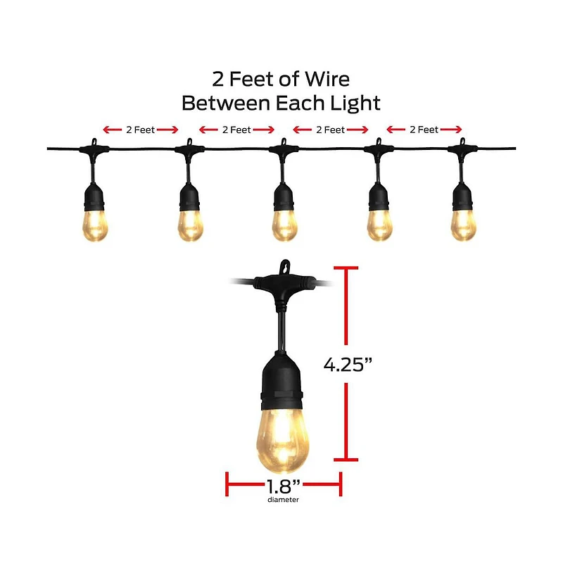 Monster Cable 24 ft Sound Reactive Smart Multi-Color Outdoor String Light