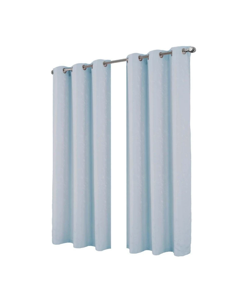 Rt Designer Collection Cosmo Shimmer Jacquard 2 Pack Grommet Curtain Panel Pair 36" x 84" Silver