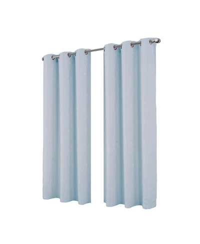 Rt Designer Collection Cosmo Shimmer Jacquard 2 Pack Grommet Curtain Panel Pair 36" x 84" Silver