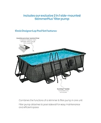 Funsicle 13' x 7' x 39" Oasis Rectangle Outdoor Above Ground Swimming Pool, Gray