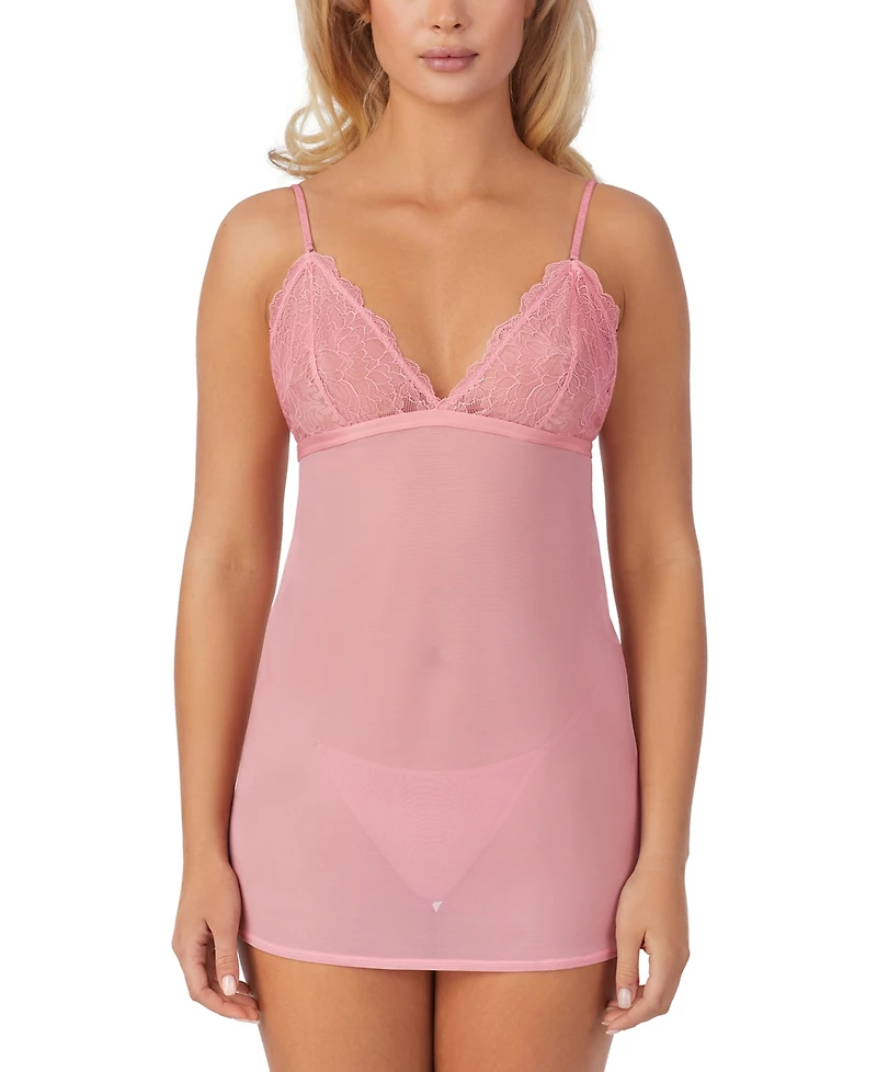 On Gossamer Women's Luxe Lace Chemise String Thong Set